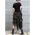 Mid-length skirt summer camouflage leopard large size female irregular skirt