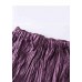 French Purple Elastic Waist Wrinkled Exra Large Hem Silk Skirts Summer