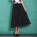 Elegant high waist chiffon clothes For Women Neckline black wild Dress summer